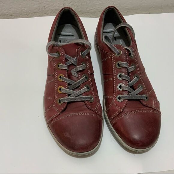 Joseph Siebel Red Distressed Leather Sneaker size 38 - Picture 4 of 10